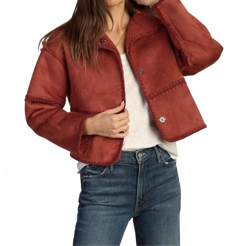 NEW DYLAN casey stitched jacket in rich red